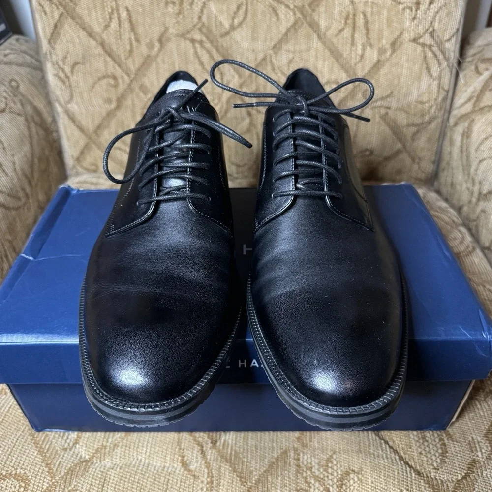 Cole Haan Mens Modern Classics Plain Toe Oxfords Black - Size 13- C38446‎ BLACK
